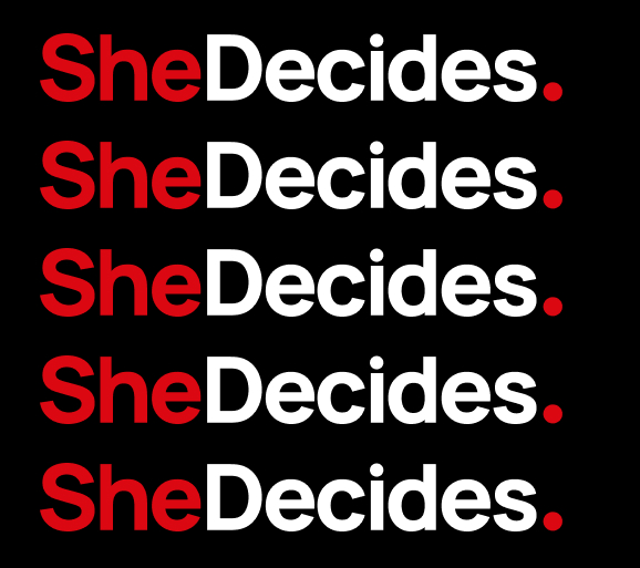 SheDecides logo repeated